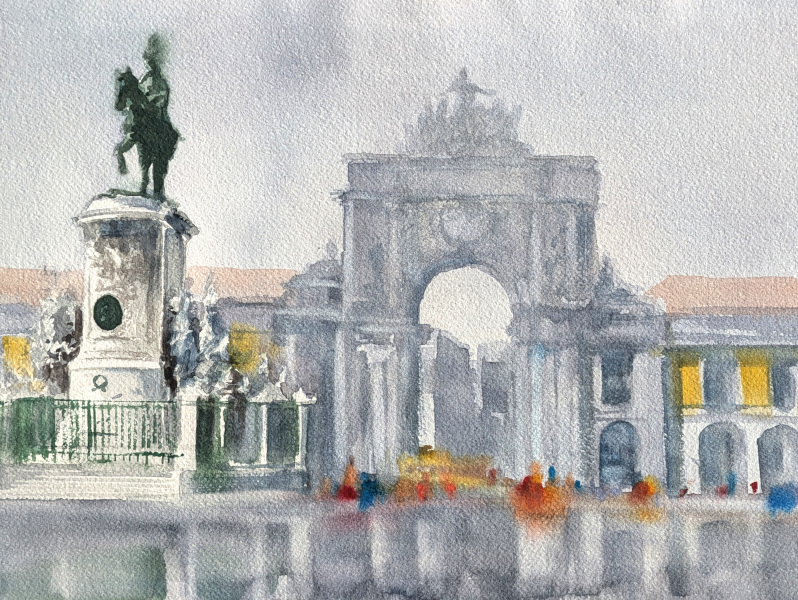 António Neves - Vista de Lisboa | Praça do Comércio
