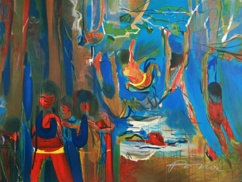 Júlio Pomar - La Baignade des Enfants dans le Tuatuari I